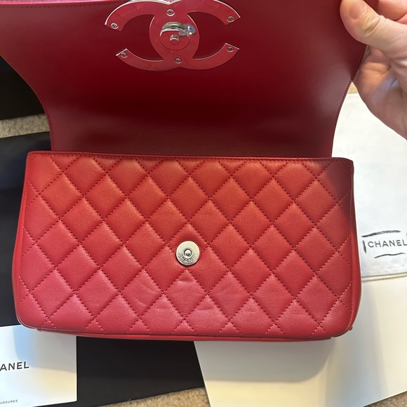 CC Filigree Leather Handbag, burgundy color. - Picture 6 of 15